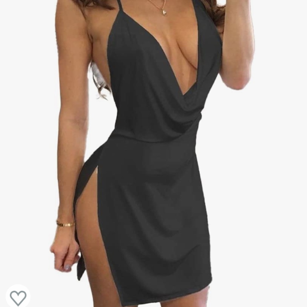 Open back slit dress